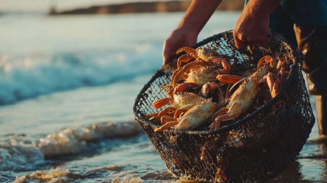 Freshly Caught Crabs from the Ocean