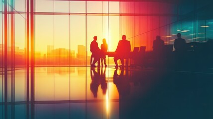 Fototapeta premium Business Colleagues Discussion In Bright Office Workspace