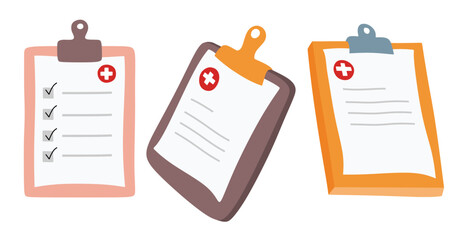 Medical clipboard in the flat style on white background. © dwi