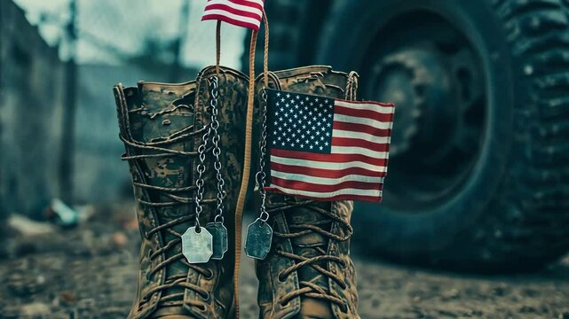 Patriotic Military Boots