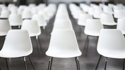 Naklejka premium Empty stadium seats, a silent testament to the absence of fans, symbolizing the void left by the lack of human connection and shared experiences in the face of challenges.