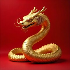 Fototapeta premium golden snake background Chinese New year