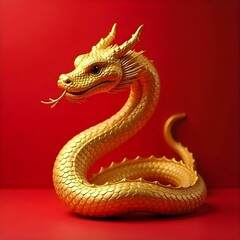 Obraz premium golden snake background Chinese New year