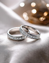 Elegant Platinum Wedding Rings with Sparkling Diamonds