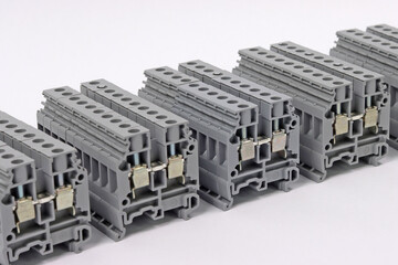 Terminals for connecting copper electrical wires with metal tips.