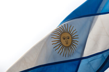 Argentine flag flying on the flagpole