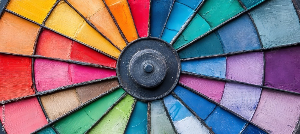 Poster vibrant palette a colorful color wheel creates compelling abstract background with retro texture