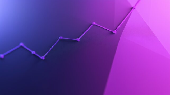 Economic graph creative modern 3D background purple toned.