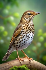 thrush bird photorealism style