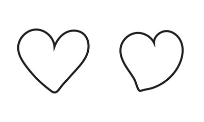 Heart set. Colouful love symbol in different style.   isolated on white background.  Vector illustration.  EPS 10/AI