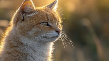 Obraz premium Golden Hour Cat Portrait