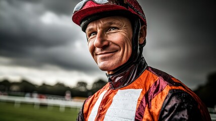 Obraz premium Confident Jockey at the Races
