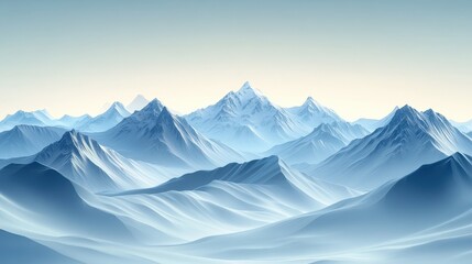 Fototapeta premium Serene Blue Mountain Landscape