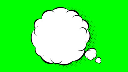 ポップな煙のフレームイラスト　グリーンバック