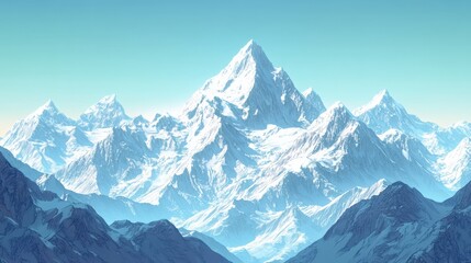 Fototapeta premium Majestic Snow-Capped Mountain Range
