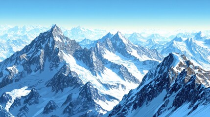 Naklejka premium Majestic Snow-Capped Mountain Range