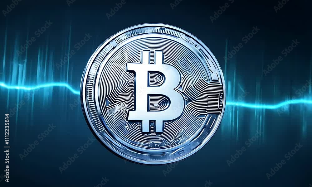 Poster Bitcoin Coin Abstract Background Animation Loop
