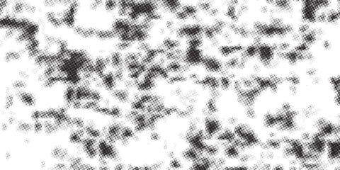 Halftone faded gradient texture. Grunge halftone grit background. White and black sand noise wallpaper. Retro pixilated vector backdrop