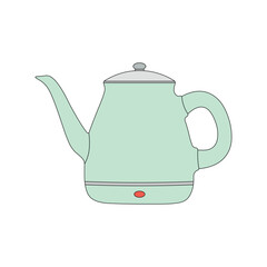 kids drawing electric kettle cartoon isolated