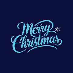 Elegant Merry Christmas Typography - Handwritten Script with Snowflake