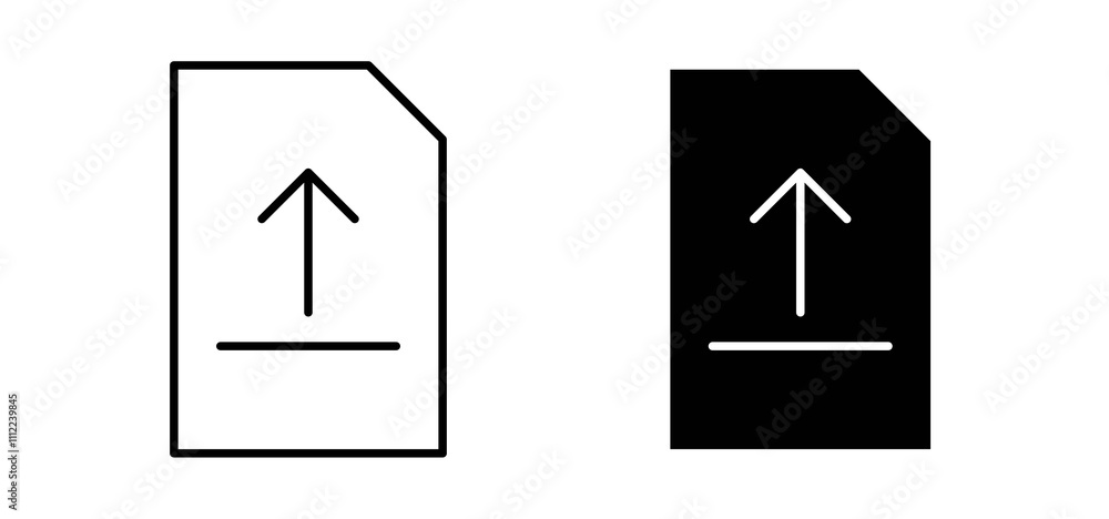 Poster file upload icons in black filled and outlined style