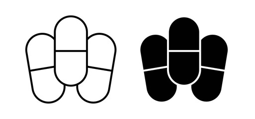 Capsule icons in black filled and outlined style