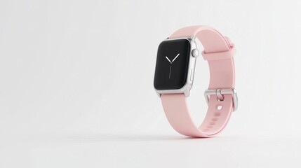 Stylish Pink Smartwatch with Silver Case Modern Minimalist Design Technology Accessory