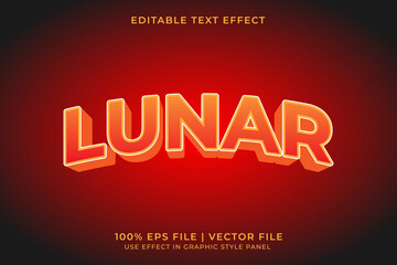Lunar New Year theme 3D vector editable text effect