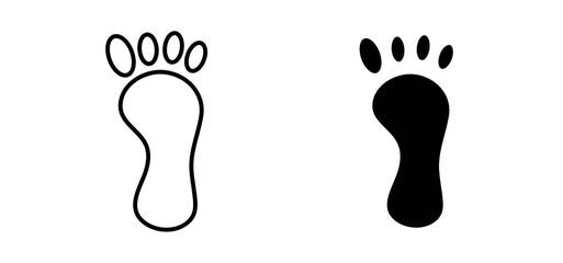 Footprint icons in black filled and outlined style