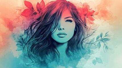 Fototapeta premium Vibrant Artistic Portrait of a Woman