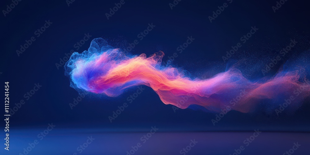 Aufkleber abstract colorful smoke swirls on a dark background, creating a mesmerizing visual effect.