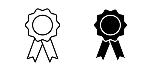 Accreditation icons in black filled and outlined style