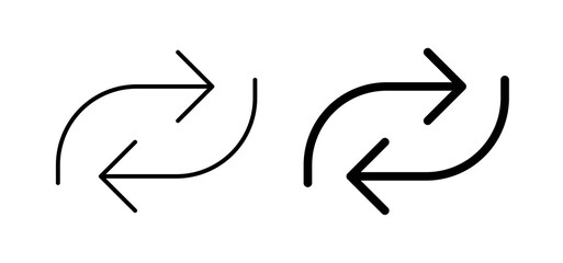 Exchange icons in black filled and outlined style