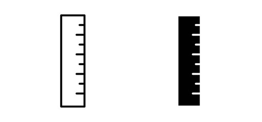 Ruler icons in black filled and outlined style
