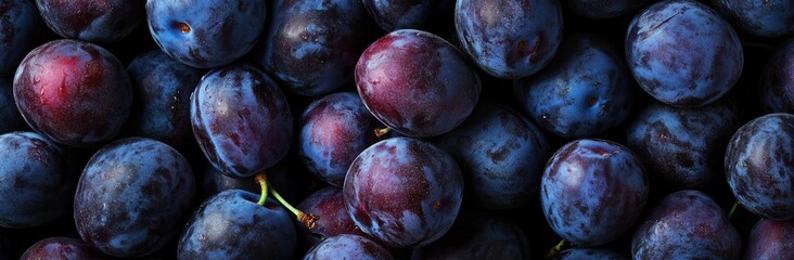 grape  ripe plums in deep purple tones high-quality photography nature top view