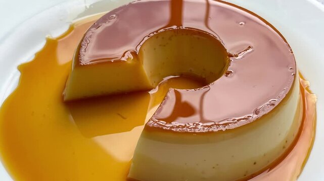 delicious brazilian milky pudding with caramel topping