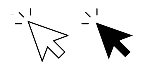 Click icons in black filled and outlined style