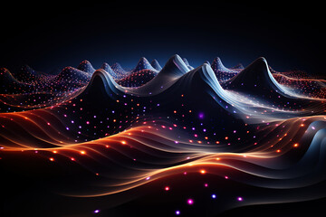 Outstanding a red and blue waves