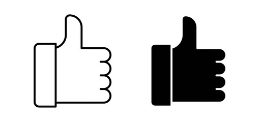 thumbs up icons in black filled and outlined style