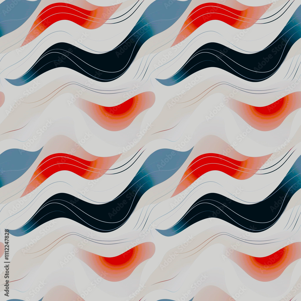 Aufkleber flowing waves of color create a seamless pattern art that captivates with its harmonious blend of wa
