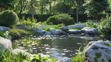 Rock Garden Pond realistic