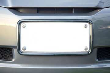 Obraz premium Empty Car License Plate Mockup for Creative Design Templates and Advertising - Ideal for Personalization and Branding in Automotive Marketing Campaigns