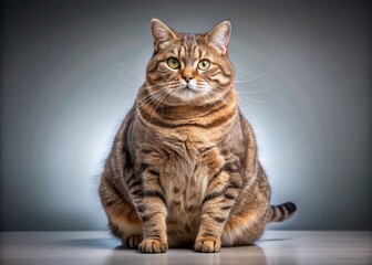 Humorous Long Exposure Images of a Chubby Cat Relaxing on a  Background for Creative Animal Projects, Perfect for Comedic Use and Illustrating Feline Antics