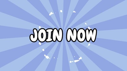 Join now beautiful animation video card template in 4k for marketing and community engagement concepts