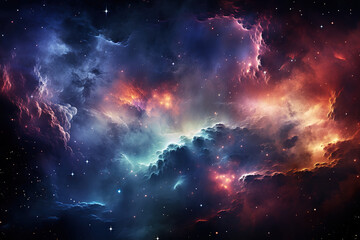 Naklejka premium Outstanding Star field and nebula in outer space