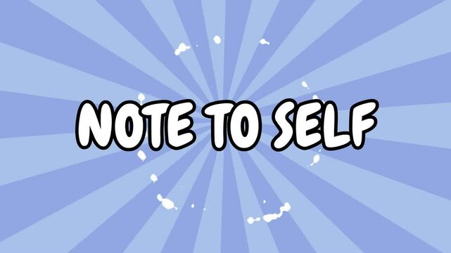 Note to self cute animation playful template video card for positive affirmations and self-reflection themes