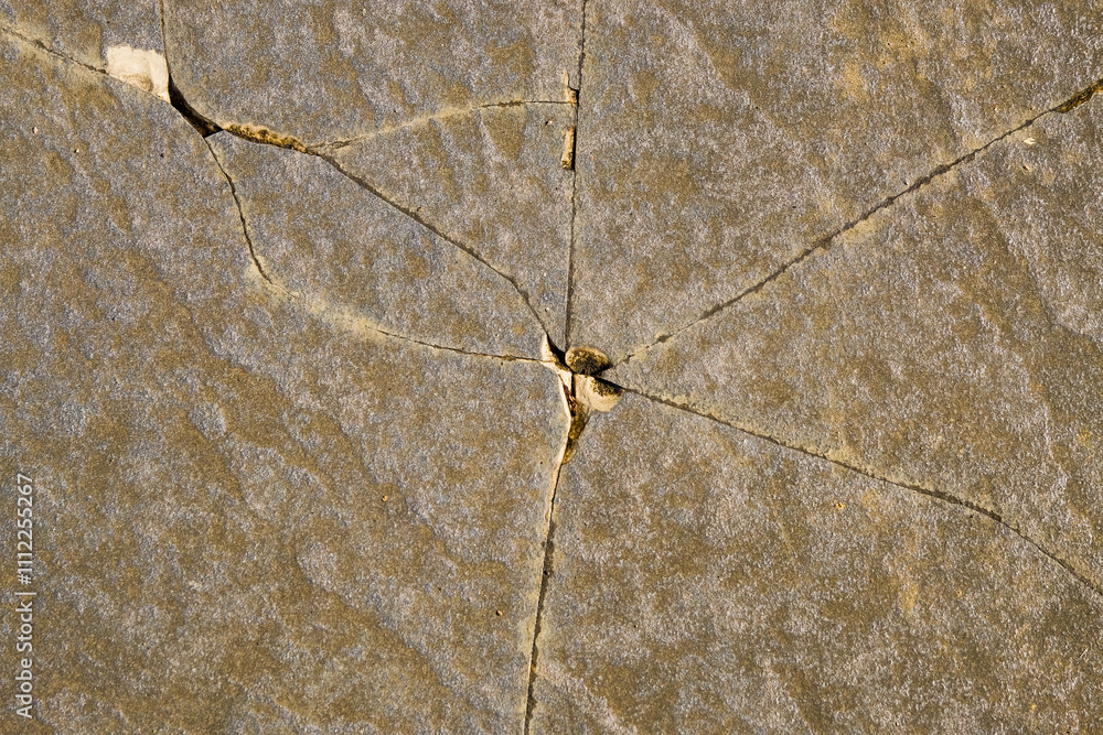 Poster shapes, patterns and abstract textures of broken ceramic floors. copy space for graphic design. back