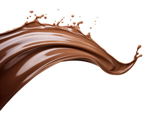 Melted Chocolate Wave Isolated on Transparent Background PNG
