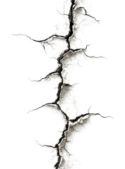 Obraz premium Crack on the Wall Isolated on Transparent Background PNG 