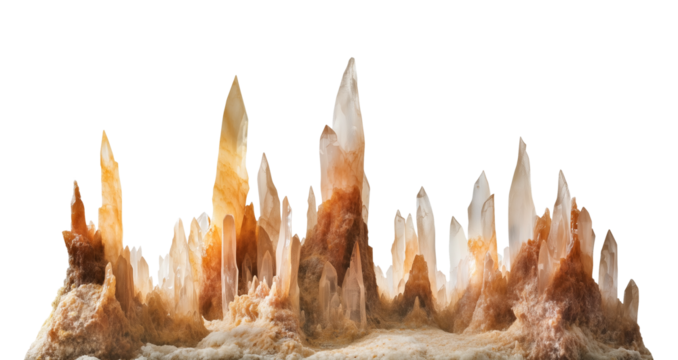 Stalagmite Mineral Formation Isolated on Transparent Background PNG
